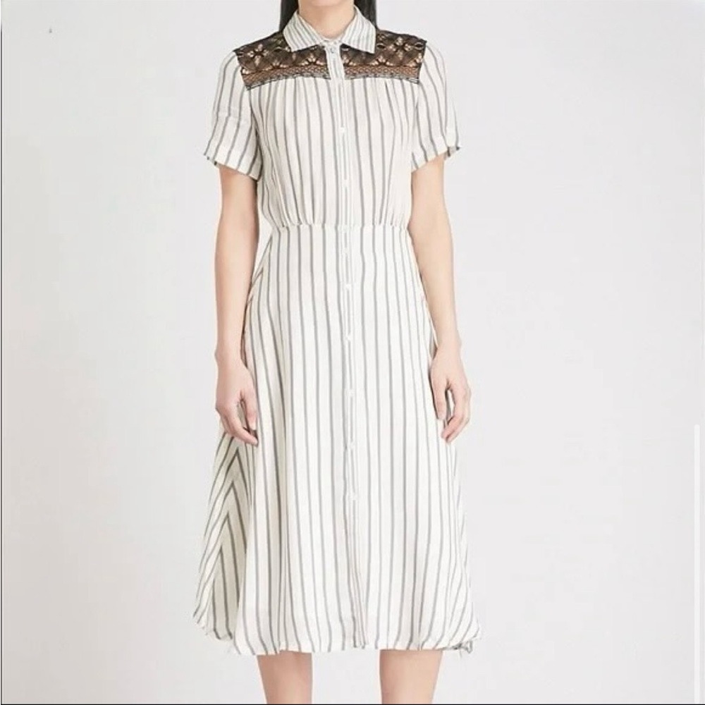 Sandro Paris Striped Midi Shirt Dress – EU 36 (US 2/4)